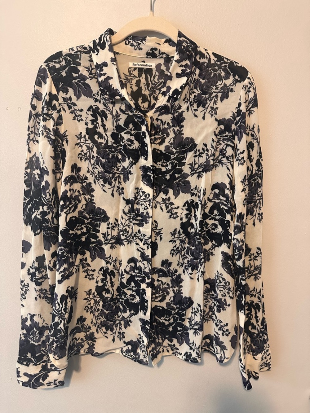 Reformation Floral Print Button Up Blouse